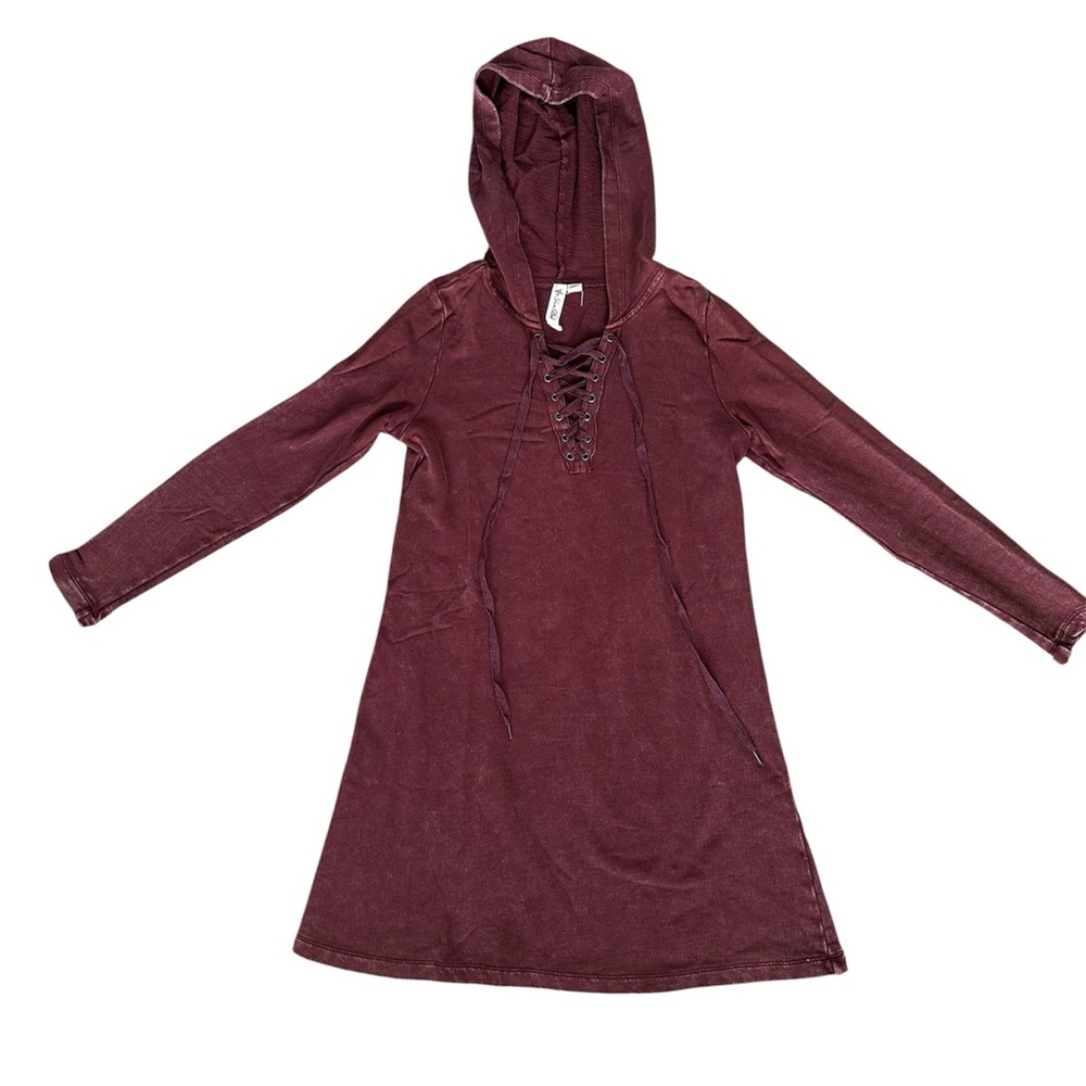 Others Follow Burgundy Sweatshirt Dress